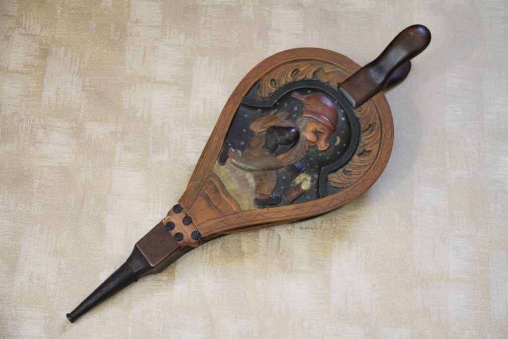 Vintage Carved Wood Gnome Bellows