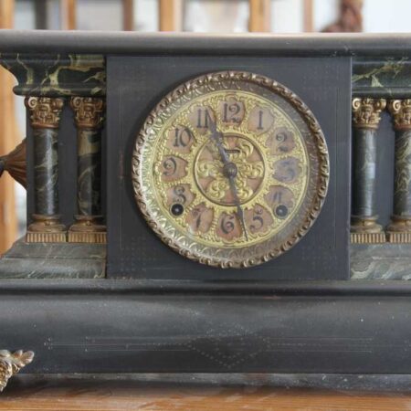Seth Thomas Marbled Adamantine Mantle Clock