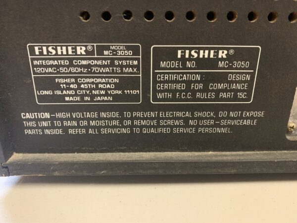 Fisher Model MC 3050 - Image 2