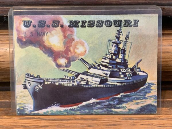 Vintage T.C.G. Inc. Battleship Trading Card – Flags, Sea Myths & American Pride