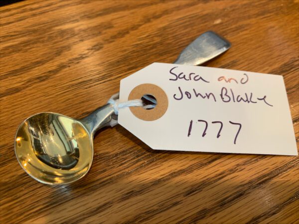 Sara and John William Blake 4″ Mustard Spoon (1777)