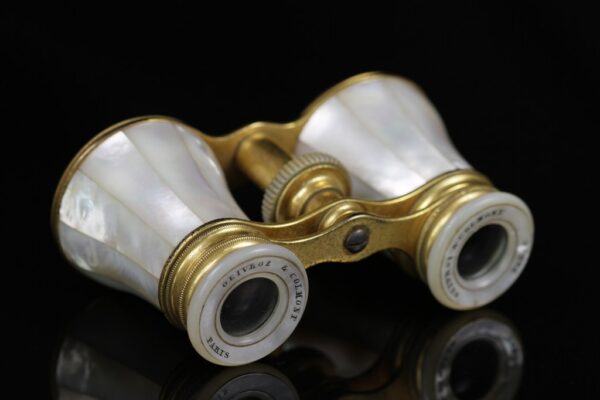 Colmont & Geivroz Paris - Mother Of Pearl And 14K Gold Plated Brass Opera Glasses - Image 3