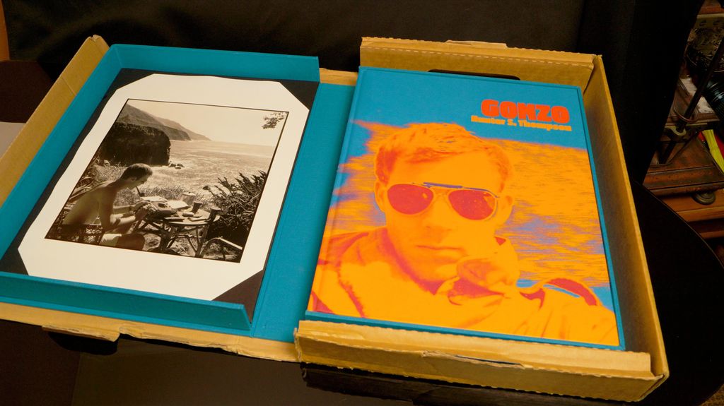 Mint condition copy of Gonzo: The Life and Work of Dr. Hunter S. Thompson (AMMO Books Edition) preserved in original turquoise cloth clamshell box.